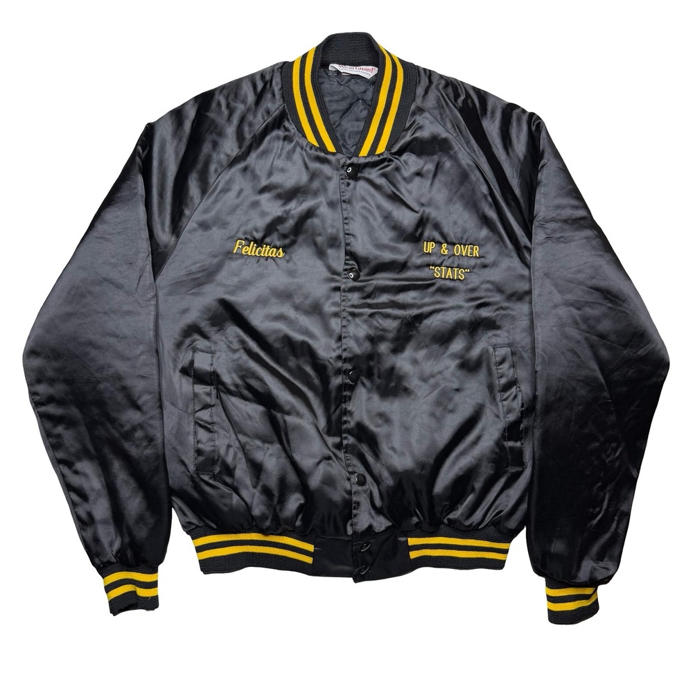 Vintage 90s Up & Over California black nylon softball club jacket